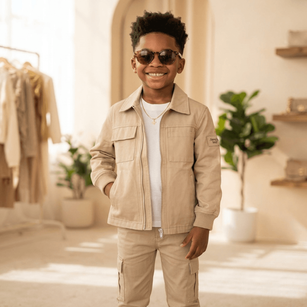 Cheerful African child wearing stylish comfortable kids fashion from Styled by Uriel